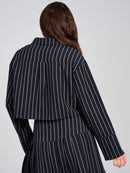 WOMEN'S LONG SLEEVE TOP & ZIP UP MINI SKIRT STRIPES 2PC. SET