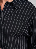 WOMEN'S LONG SLEEVE TOP & ZIP UP MINI SKIRT STRIPES 2PC. SET