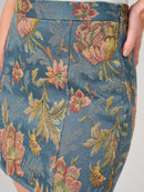 WOMEN'S ZIPPER CLOSURE EMBROIDERY FLORAL MINI SKIRT