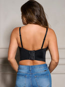 WOMEN'S SLEEVELESS REMOVABLE STRAPS STUDS DETAILED BUSTIER TOP