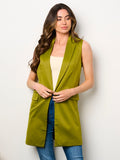WOMEN'S SLEEVELESS OPEN FRONT POCKETS VEST