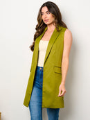 WOMEN'S SLEEVELESS OPEN FRONT POCKETS VEST