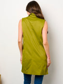 WOMEN'S SLEEVELESS OPEN FRONT POCKETS VEST