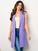 WOMEN'S SLEEVELESS OPEN FRONT POCKETS VEST