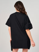 WOMEN'S SHORT SLEEVE SEQUINS DETAILED MINI DRESS