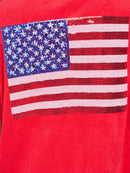 WOMEN'S SHORT SLEEVE V-NECK FRONT POCKETS GRAPHIC PATRIOTIC MINI DRESS