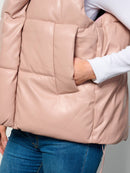 WOMEN'S SLEEVELESS ZIP UP FRONT POCKETS PUFFER PADDED VEST