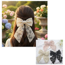 Lace Floral Hair Bow Clip 1929 (12 units)