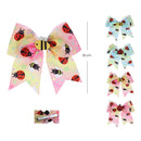 Ladybug And Bumble Bee Patch Cheer Hair Bow  6183 ( 12 units)