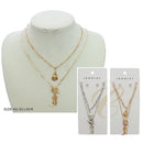 Layered Charm Necklace Set with Stud Earrings 0857GS (12 units)