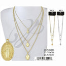 Layered Oval Pendant Necklace Set 39004RE (12 units)