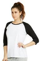 SOFRA LADIES BASEBALL TEE (LBT001_WH/BK)