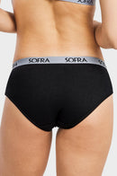 SOFRA LADIES LOGO BAND EXTENDED SIDE COTTON BIKINI PANTY (LP1421CKE1)