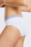 SOFRA LADIES LOGO BAND EXTENDED SIDE COTTON BIKINI PANTY (LP1421CKE1)
