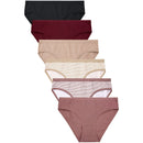 SOFRA LADIES COTTON STRIPE BIKINI PANTY (LP1673CK1)