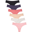 SOFRA LADIES PRINTED COTTON THONG PANTY (LP1686CT)