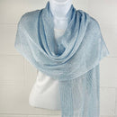 Metallic Fringe Multi Use Scarf Shawl Wraps Blue Tones (1 units)