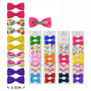 Mini Printed & Solid Ribbon Bow Hair Clips 10PC Set 40008R (12 units)