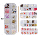 Mixed 3D Nail Art Gem Decoration 834M (12 units)