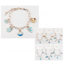 Ocean Charm Bracelet – Gold Link Chain with Shell & Sea 3846 (12 units)
