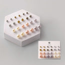 Pearl & Crystal Stud Earrings Set 39947 (12 units)
