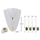 Pearl Rosary Cross Necklace 347 (12 units)