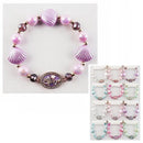 Pink Beaded Charm Bracelet with Shell Design 3814 (12 units)
