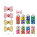 Princess Ribbon 4PC Hair Bow Clips 10238M (12 units)