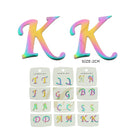 Rainbow Initial Letter Stud Earrings 0066R (12 units)