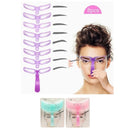 Reusable 8 Styles Eyebrow Stencils with Handle 1465 (12 units)