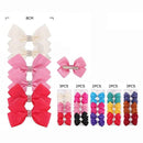 Rhinestone Center Ribbon Bow Hair Clips 4PC Set 20032D (12 units)