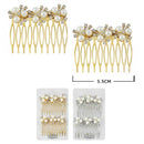 Rhinestone Hair Comb 2PC Set 50035GS (12 units)