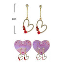 Rhinestone Heart Drop Earrings 20006 (12 units)