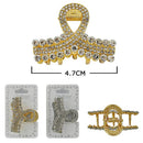 Rhinestone Jaw Clip 10214GS (12 units)