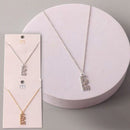 Rhinestone Love Charm Necklace 8455 (12 units)