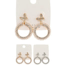 Rhinestone Pearl Round Earrings 42131 (12 units)