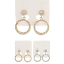 Rhinestone Round Earrings 40410 (12 units)