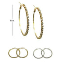Rhinestone Round Hoop Earring 990SLGD (12 units)