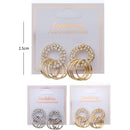 Rhinestone Round Shape Earrings 3614 (12 units)