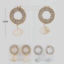 Round Rhinestone Dangle Earrings 1311 (12 units)