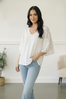 Plus Ivory Wide Sleeve Design Blouse