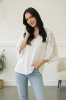 Plus Ivory Wide Sleeve Design Blouse