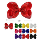Sequin Hair Bow Clip 26096R (12 units)