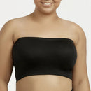 Sofra Ladies Seamless Sports  Plus No Pad Tube Bra - BLACK (6 units)