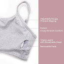 Sofra Women's Cotton Padded Yoga Bra - Heather Gray (3 units)