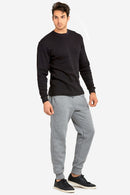 KNOCKER MEN'S HEAVY WEIGHT JOGGER FLEECE SWEATPANTS (SP1100_H.GRY)