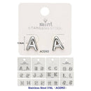 Stainless Steel Initial Letter Stud Earrings 2717S (12 units)