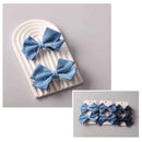 Star Print Denim Bow 2PCS Hair Clip Set 13433DM (12 units)