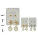 Starfish Pearl Shell Drop Earrings 6038S (12 units)