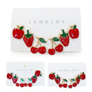 Strawberry, Cherry, Apple Earrings 1735 (12 units)